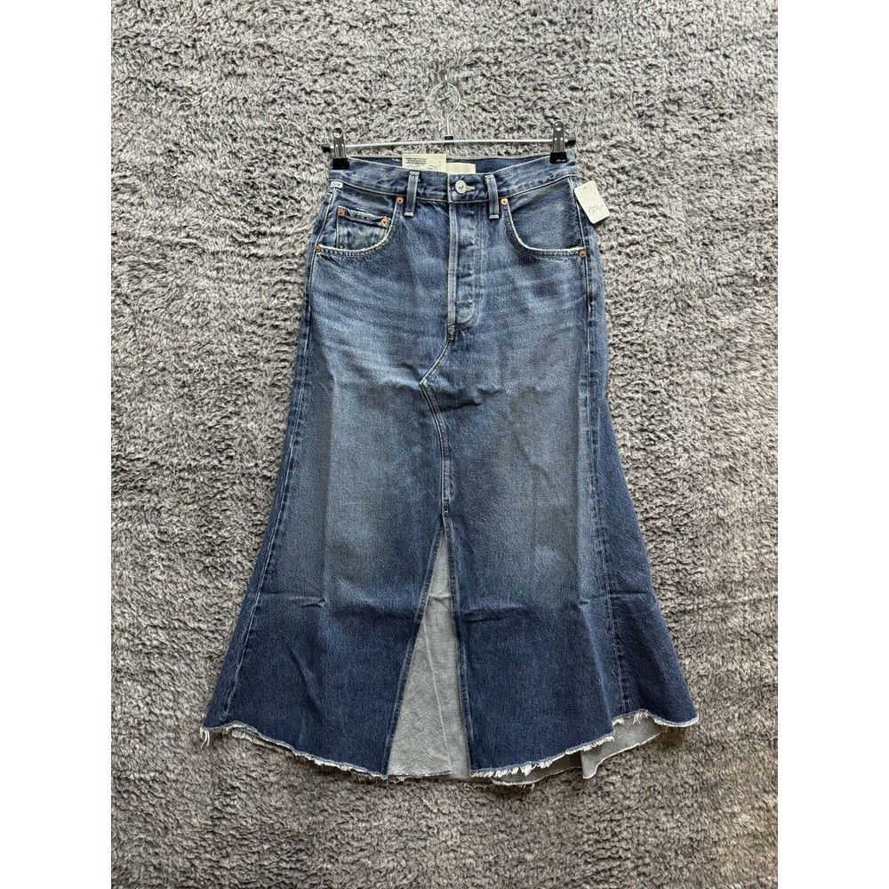 $232 Citizen of Humanity Mina Reworked Denim Skirt in Brielle Size 24